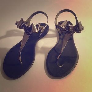 BCBG Bow Tie Chrome Sandals